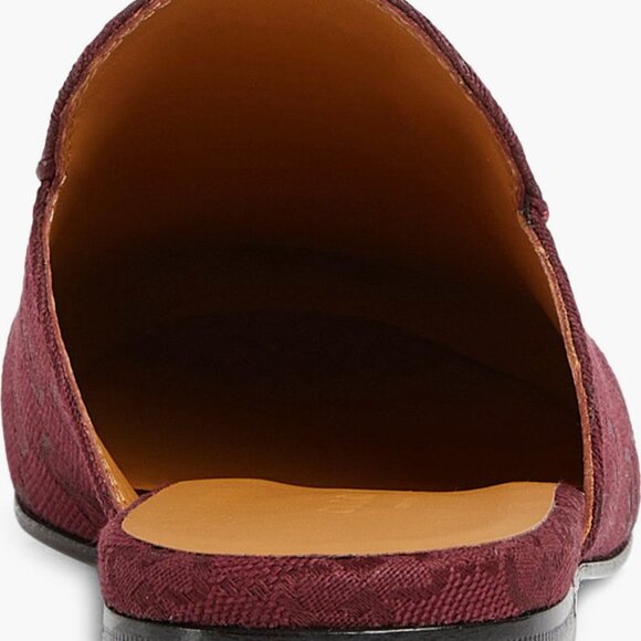 Gucci Princetown Horsebit Loafer Mules, GG Canvas, Maroon, Women’s Size 37 - Picture 6 of 6